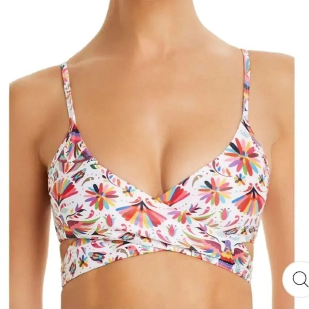 VERDELIMON IZAMAL WOMENS PRINTED WRAP BIKINI SWIM TOP